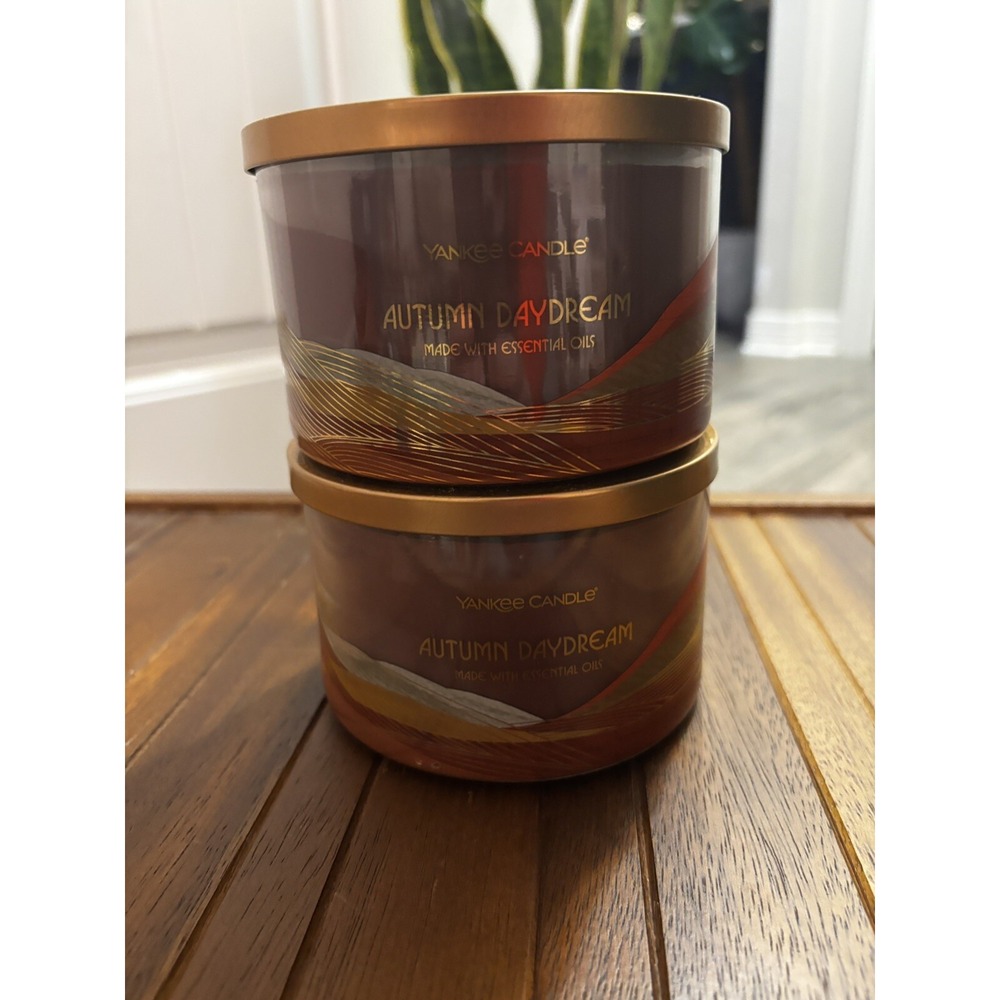 Yankee Candle Autumn Daydream 3-Wick Scented Candle Set of 2 18oz Essential Oils